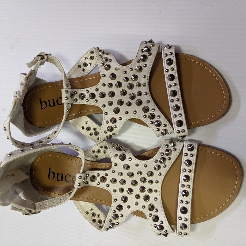 Bucco Capensis Studded Sandals White
